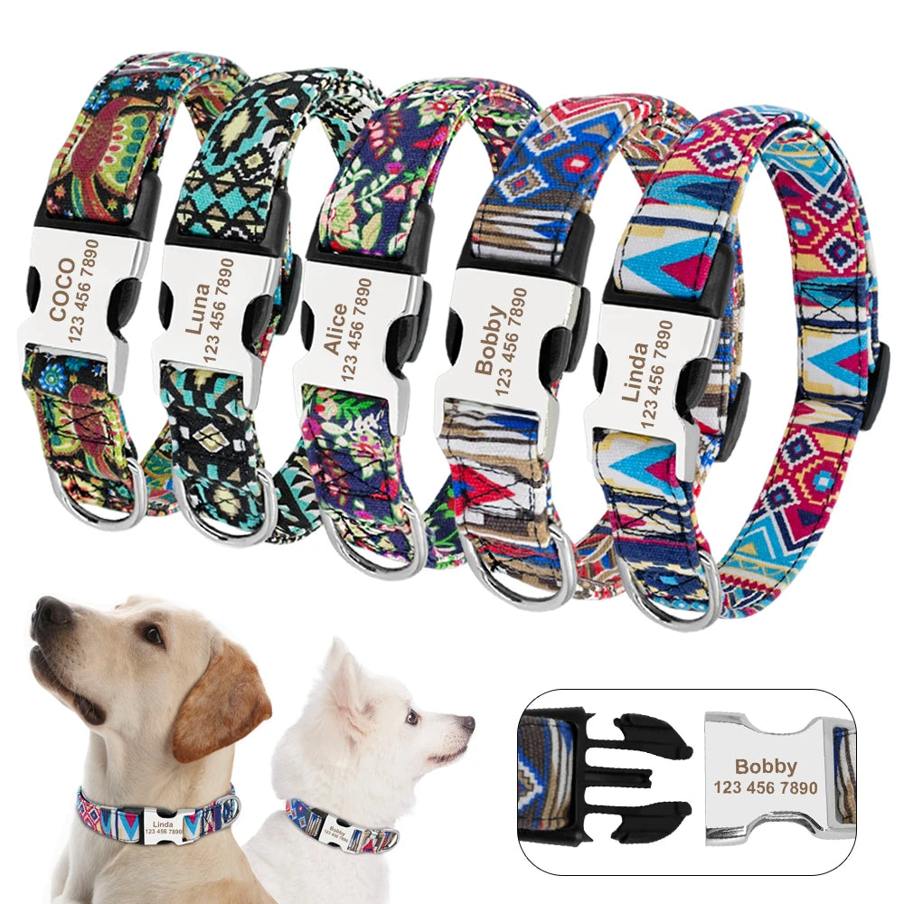 Custom Dog Collar - Name and Number