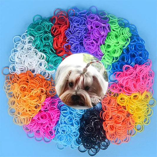 Doggie Multi-Coloured Hair Bands (100Pack)